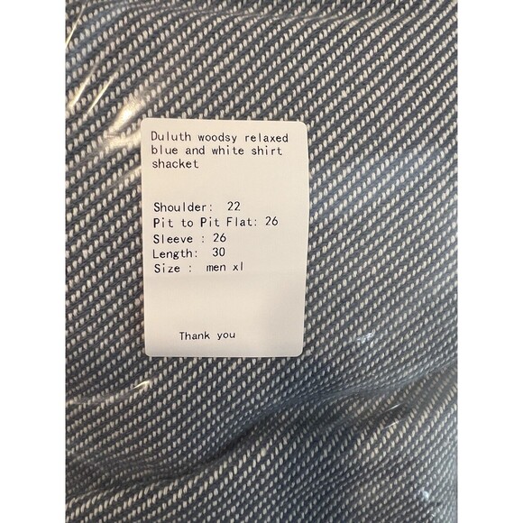 Duluth Trading Co Mens Button Down Woody Relaxed Fit Shirt Blue White XL NEW - Picture 12 of 12